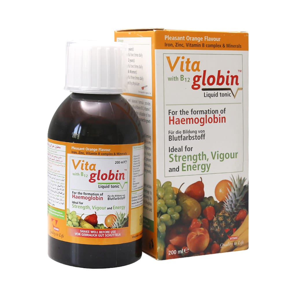 Vitane-Pharma-Vitaglobine-Liquid-Tonic شربت ویتاگلوبین ویتان - تصویر 1